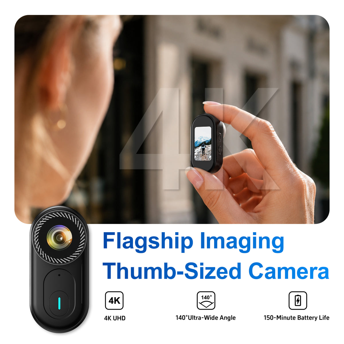 TOVEXI L22 4K Thumb Camera for Cycling & Vlogging