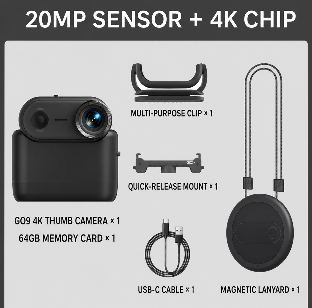 TOVEXI GO9 4K Waterproof Mini Camera for Cycling & Vlogging