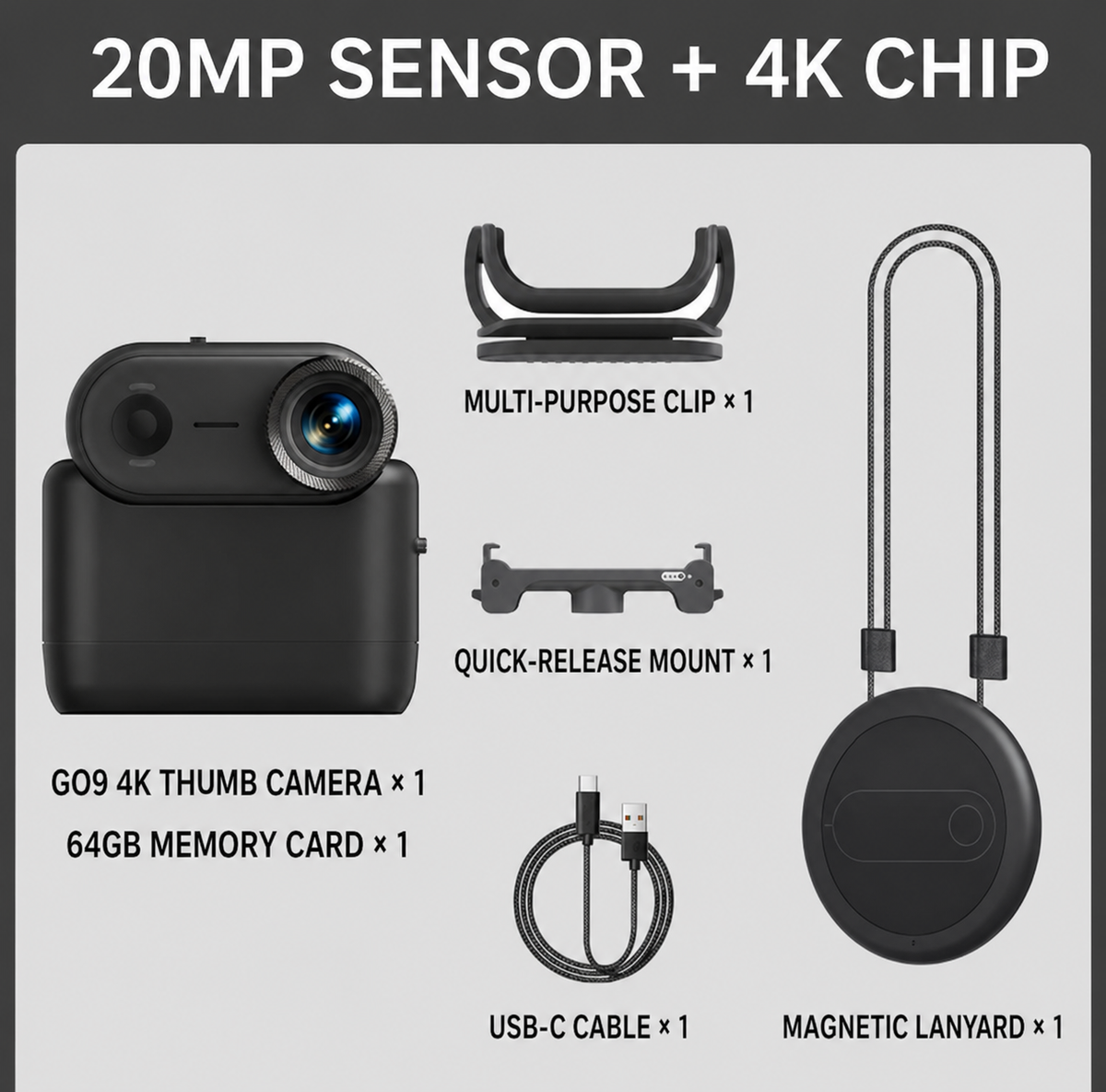 TOVEXI GO9 4K Waterproof Mini Camera for Cycling & Vlogging